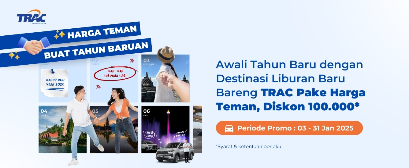Spesial Awal Tahun, Rental Mobil TRAC Diskon Rp100,000